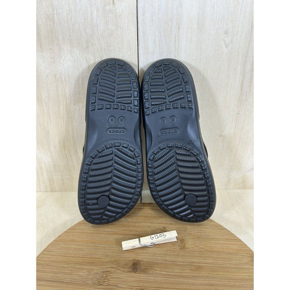 CROCS Leopard Print Flip Flop Sandals with Black Straps - Picture 7 of 7